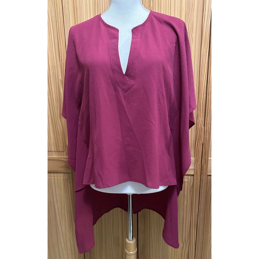 Womens Size Small Top By Heyson Magento/Purple Pullover V-Neck New With Tag